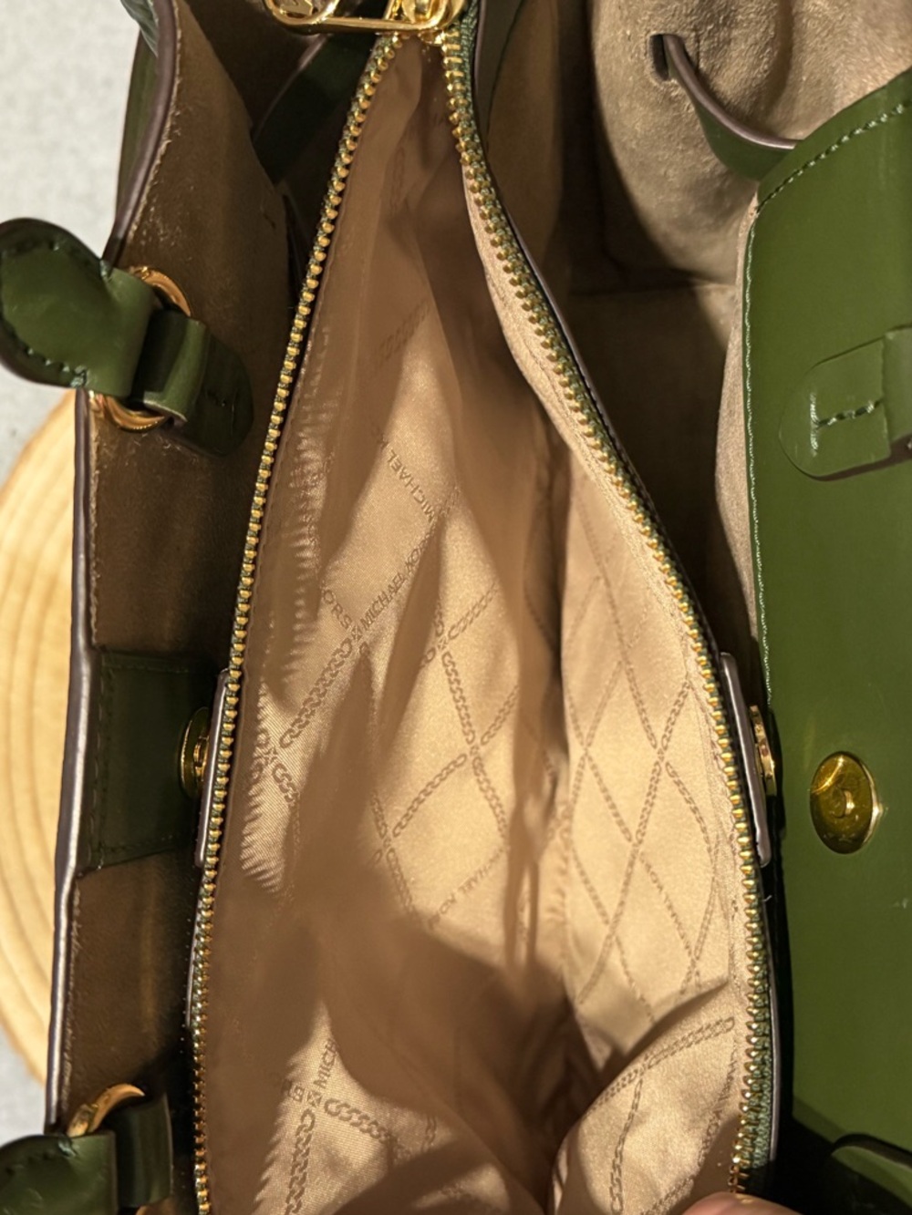 Michael Kors Hamilton Legacy Large Green Croc-Embossed Satchel Tote Bag Purse - Picture 8 of 13